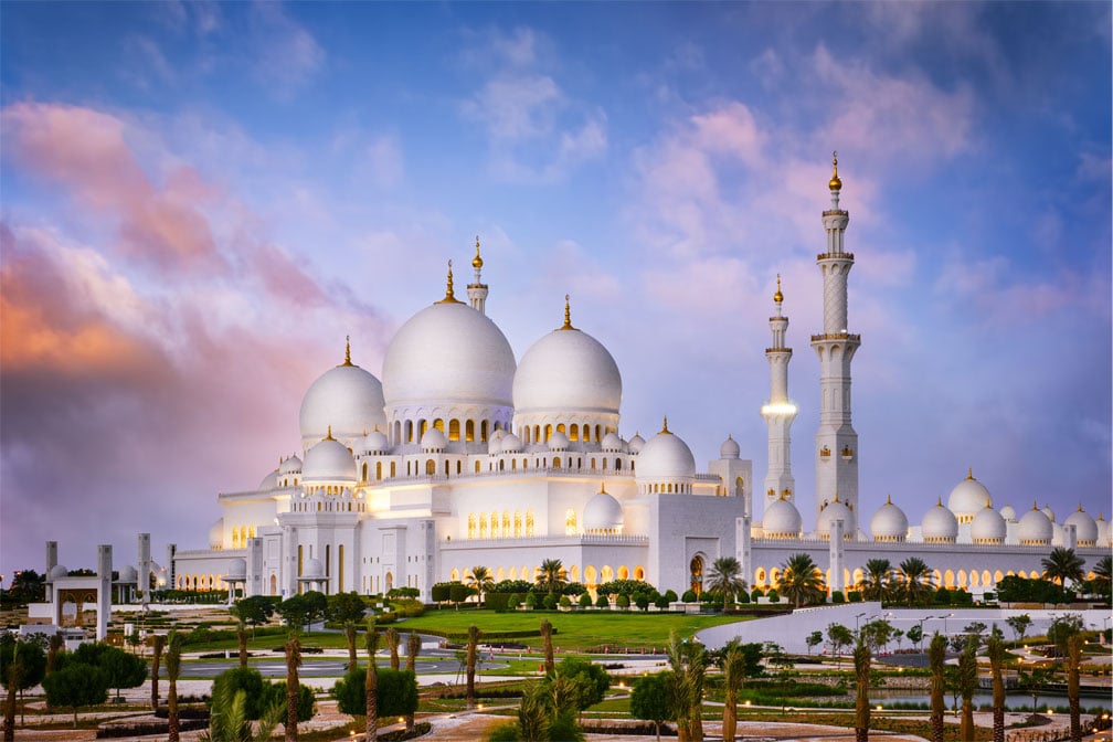 Vue de la mosquée Sheikh Zayed à Abu Dhabi.