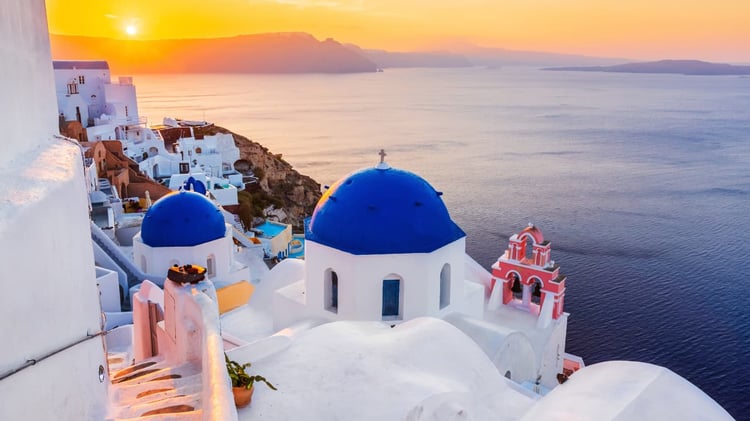 Vue de la Méditerranée en Grèce
