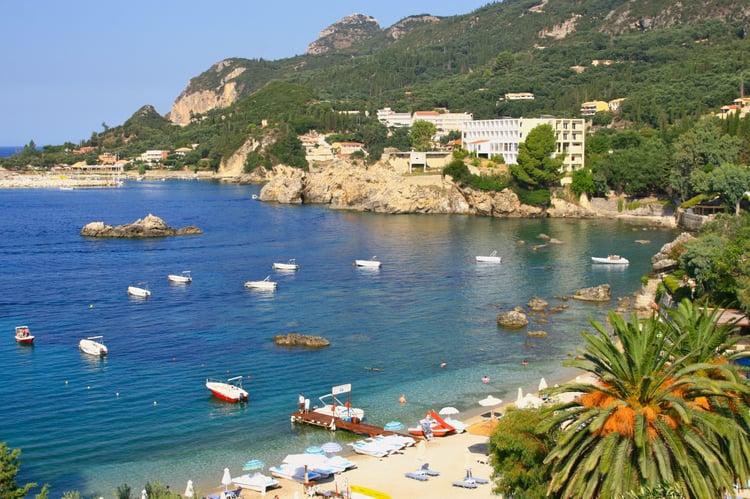 Vue de l'île de Corfou, en Grèce