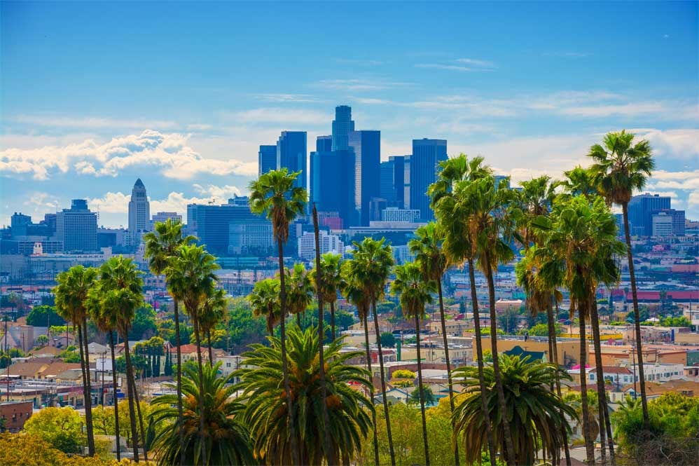 La skyline de Los Angeles, aux États-Unis
