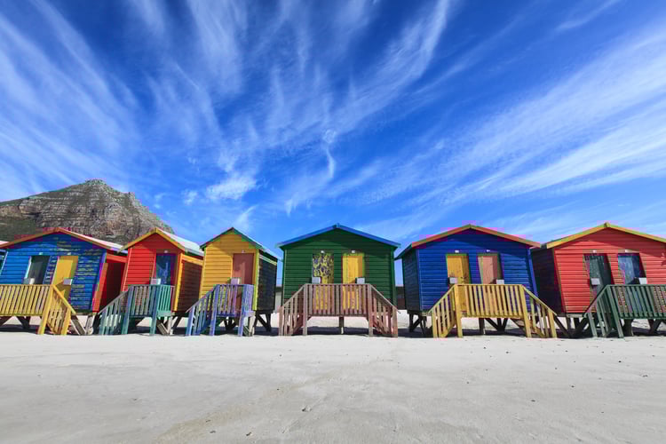 Maisonnettes de plage en Afrique du Sud