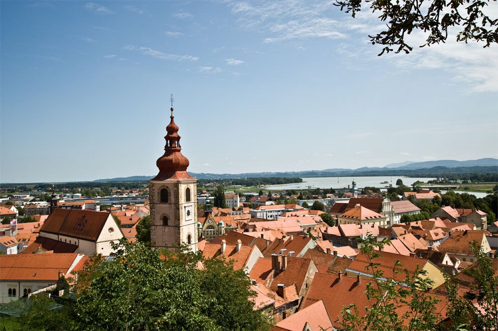 Vue de la ville médiévale de Ptuj en Slovénie
