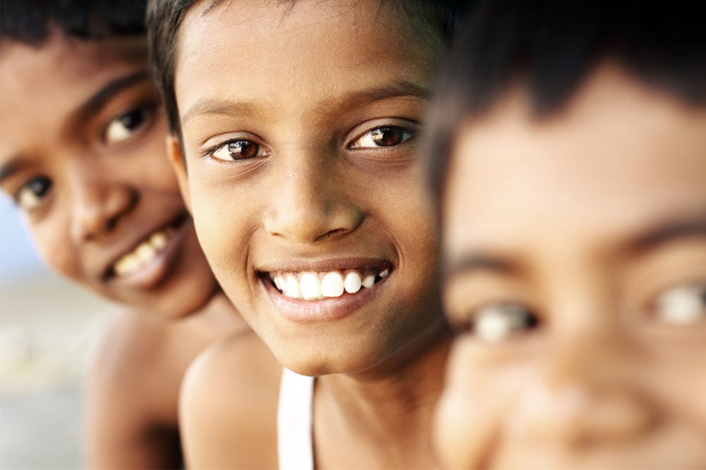 Portrait de 3 enfants indiens